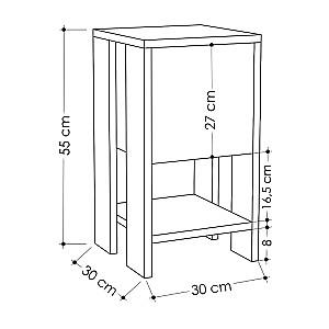 Noptiera DECO Ema Saphire Oak(Stejar)/White(Alb)