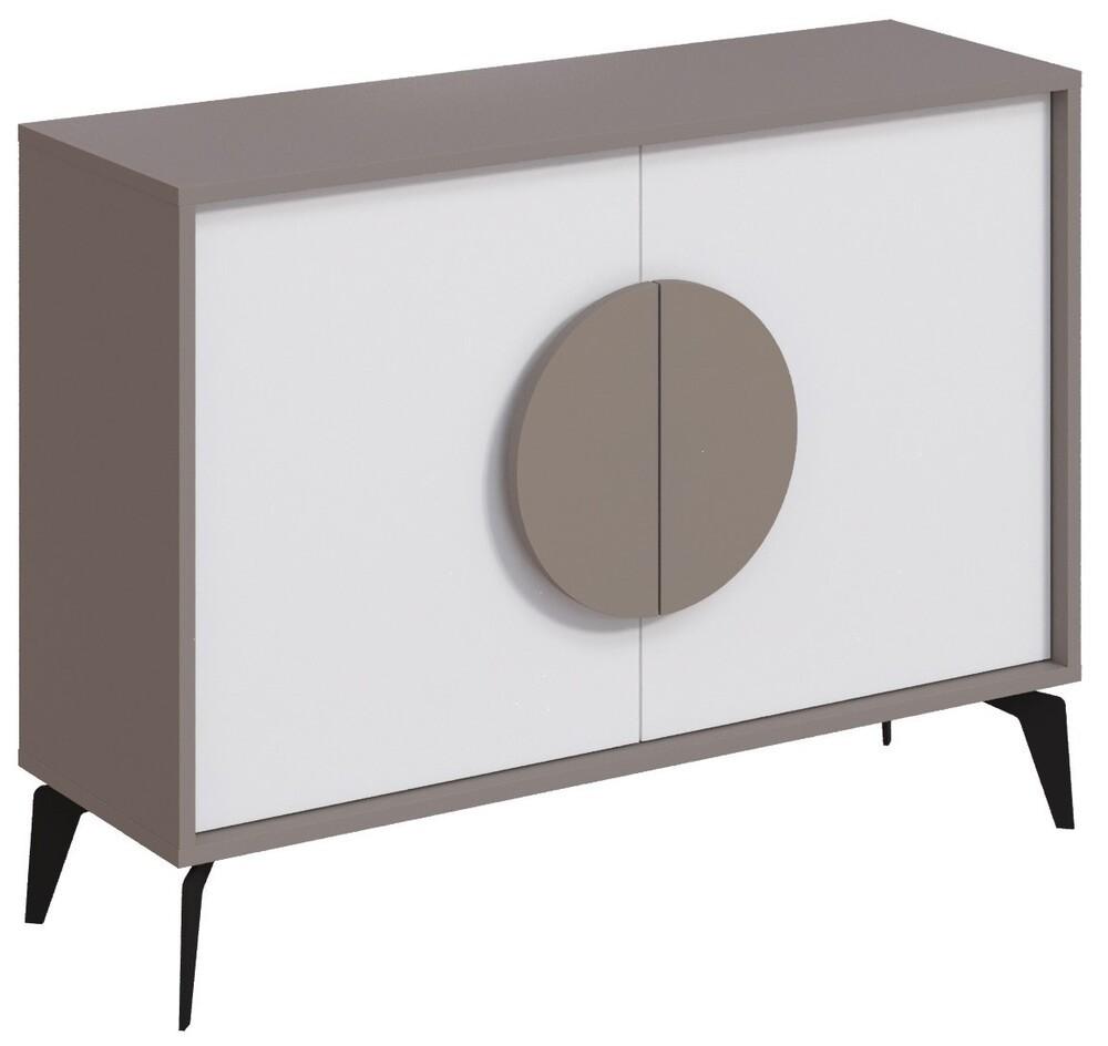 Comoda DECO Gora 110 Light Mocha (Bej) / White (Alb)