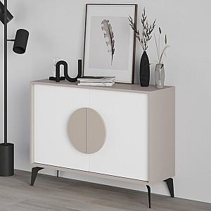 Comoda DECO Gora 110 Light Mocha (Bej) / White (Alb)