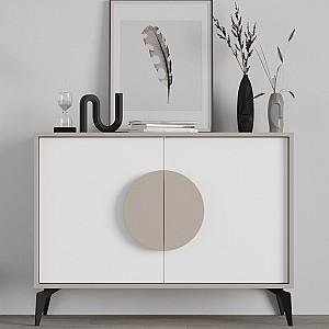 Comoda DECO Gora 110 Light Mocha (Bej) / White (Alb)