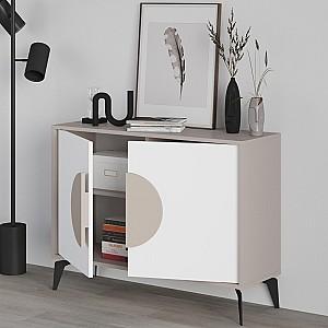 Comoda DECO Gora 110 Light Mocha (Bej) / White (Alb)