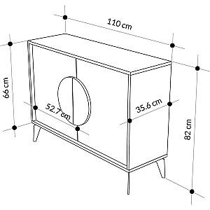 Comoda DECO Gora 110 Light Mocha (Bej) / White (Alb)