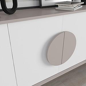 Comoda DECO Gora 180 cm Light Mocha (Bej) / White (Alb)