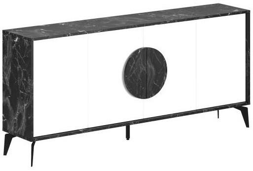 Comoda DECO Gora 180 cm Lotus (Negru) / White (Alb)