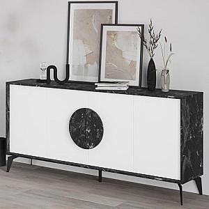 Comoda DECO Gora 180 cm Lotus (Negru) / White (Alb)