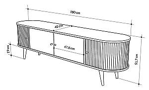 Tumba pentru televizor DECO Gentle Sapphire Oak (Stejar)