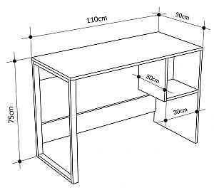 Masa de birou DECO Model 4 White (Alb) / Sapphire Oak (Stejar)