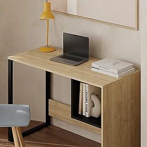 Masa de birou DECO Model 4 Black (Negru) / Sapphire Oak (Stejar)