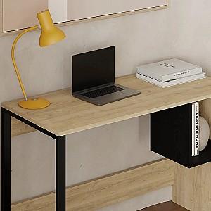 Masa de birou DECO Model 4 Black (Negru) / Sapphire Oak (Stejar)