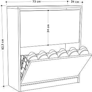 Dulap pentru incaltaminte DECO 2S White (Alb)