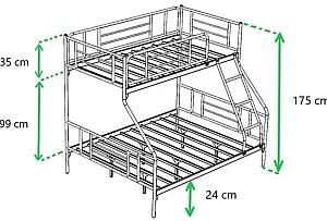 Pat copii Evger R-70XL 90/140x200cm Gri