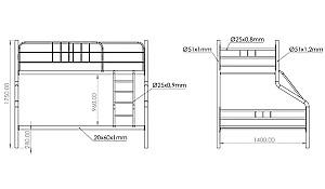 Pat copii Evger R-70XL 90/140x200cm Gri