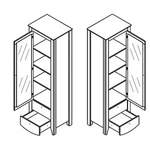 Dulap cu vitrina Yasen Karina REG1W2S Nimphea Alba/Stejar Sonoma Trufa