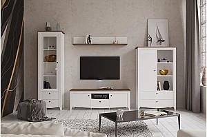 Dulap cu vitrina Yasen Karina REG1W2S Nimphea Alba/Stejar Sonoma Trufa