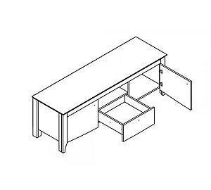 Tumba pentru televizor Yasen Karina RTV2D1S Nimphea Alba/Stejar Sonoma Trufa