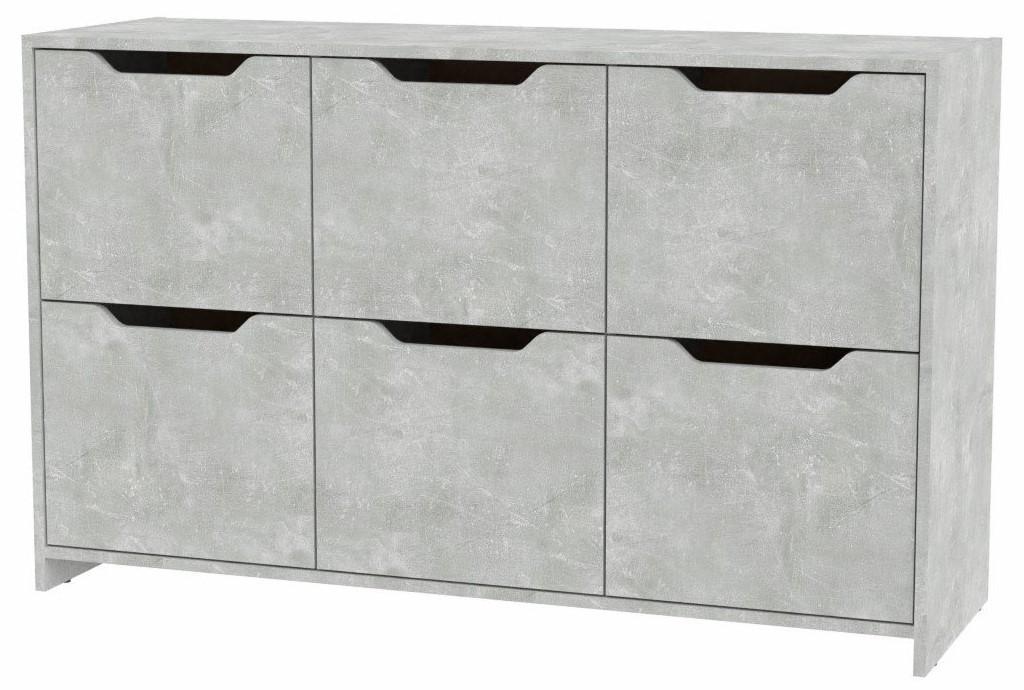 Comoda KompaniT 6D Atelie Deschis (Gri)