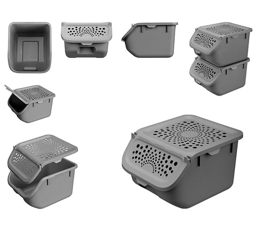 Set de recipiente alimentare Bytplast Gri 55025