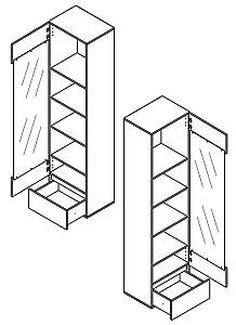 Dulap cu vitrina Yasen London REG1W1S Cașmir (Bej) / Antracit (Gri)