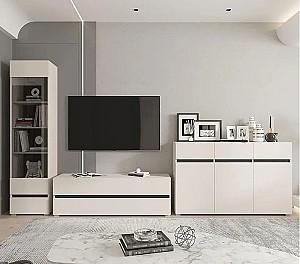 Dulap cu vitrina Yasen London REG1W1S Cașmir (Bej) / Antracit (Gri)