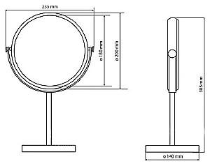 Oglindă Bemeta X (112201252) D 180mm (06097)