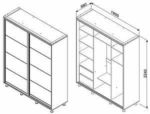 Dulap-cupe Ambianta Torino (PAL) 1.8 m Alb