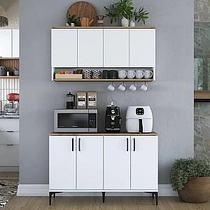 Set mobila bucatarie Mirage Meble JE204 (White/Walnut)