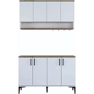 Set mobila bucatarie Mirage Meble JE204 (White/Walnut)