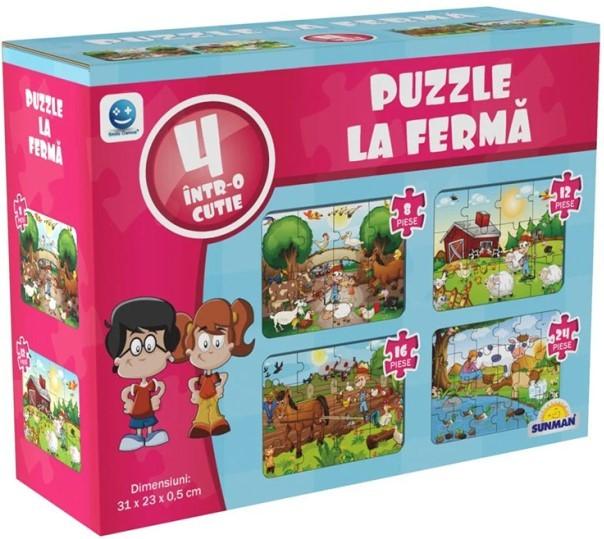 Puzzle Noriel 4 în 1 „Animalele la fermă”