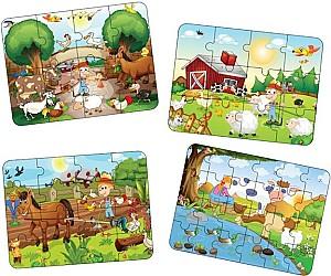 Puzzle Noriel 4 în 1 „Animalele la fermă”
