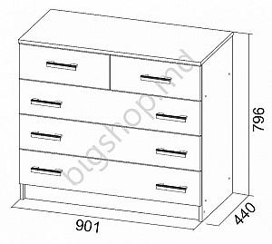 Comoda SV-Mebel N 8 (ash shimo inchis / ash shimo deschis)