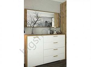 Comoda Sokme Francesca 1d-4s (Stejar Wotan/Alb)