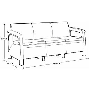 Set mobila de gradina Heniver Novara 3+2+1+1+T Anthracite