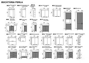 Set mobila bucatarie Ambianta Perla White/Black (2.1x2.4 m)