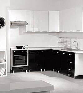 Set mobila bucatarie Ambianta Perla White/Black (2.1x2.1 m)