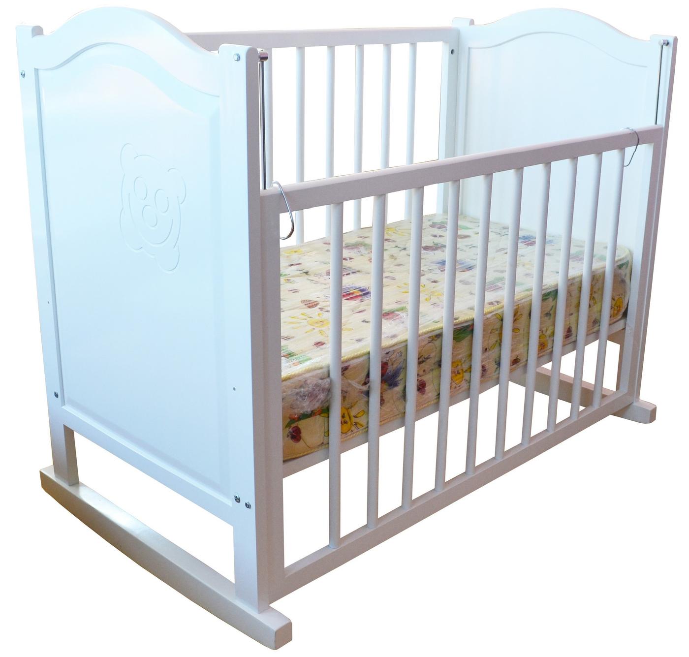 Patut copii Viitorul Leagan cu saltea ortopedica 120x65 cm Alb