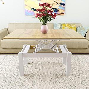 Masuta de cafea, reviste MobiCasa B-Fly Stejar Kraft Auriu(Maro)/Alb