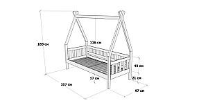 Pat copii MobiCasa Alice 90x200 Alb / Natural