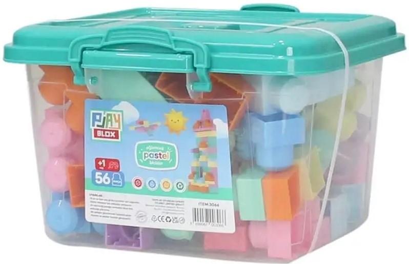 Constructor Play Toys Găleată cu blocuri pastel „Play Blox”