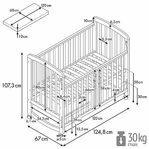 Patut copii Polini Kids Simple 304 Beige