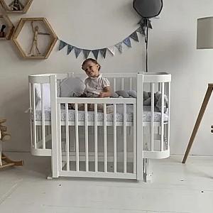 Patut copii Kuzea White Grey pe balansoar