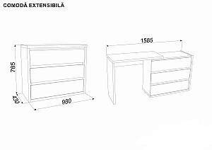 Comoda Ambianta Extensibila Alb