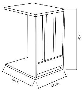 Masuta laterala DECO Edi Ancient White (Alb Antic)