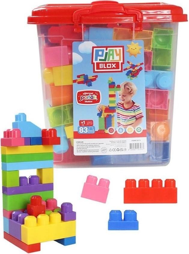 Constructor Play Toys Găleată cu blocuri strălucitoare „Play Blox” (3073)