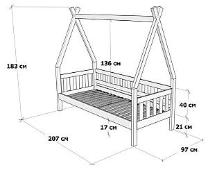 Pat copii MobiCasa Alice 80x160 Alb