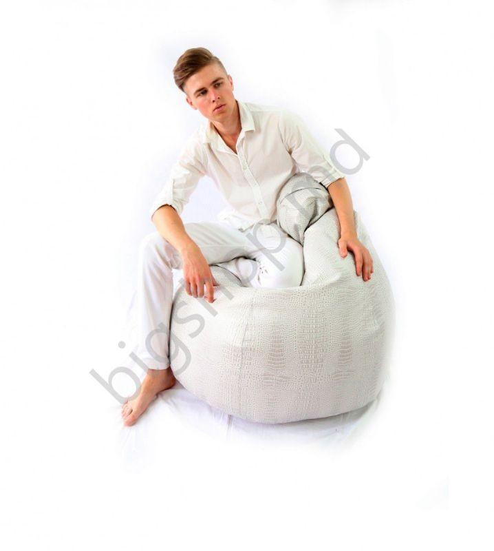 Bancheta Because Crocodile Bean Bag - White XL