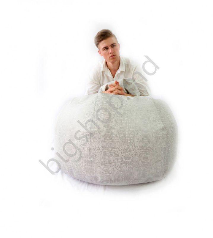 Bancheta Because Crocodile Bean Bag - White XXL