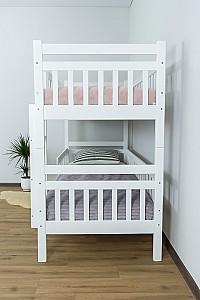 Pat copii MobiCasa Grizzly (supraetajat) 80x190 Alb