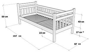 Pat copii MobiCasa Grizzly 80x190 Alb