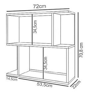 Etajera Remaks Asimetrik 2 Antharacite/White