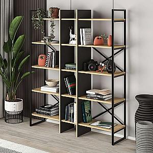 Etajera DECO Detroit 143.5 cm Saphire Oak (Stejar) / Silky Black (Negru)